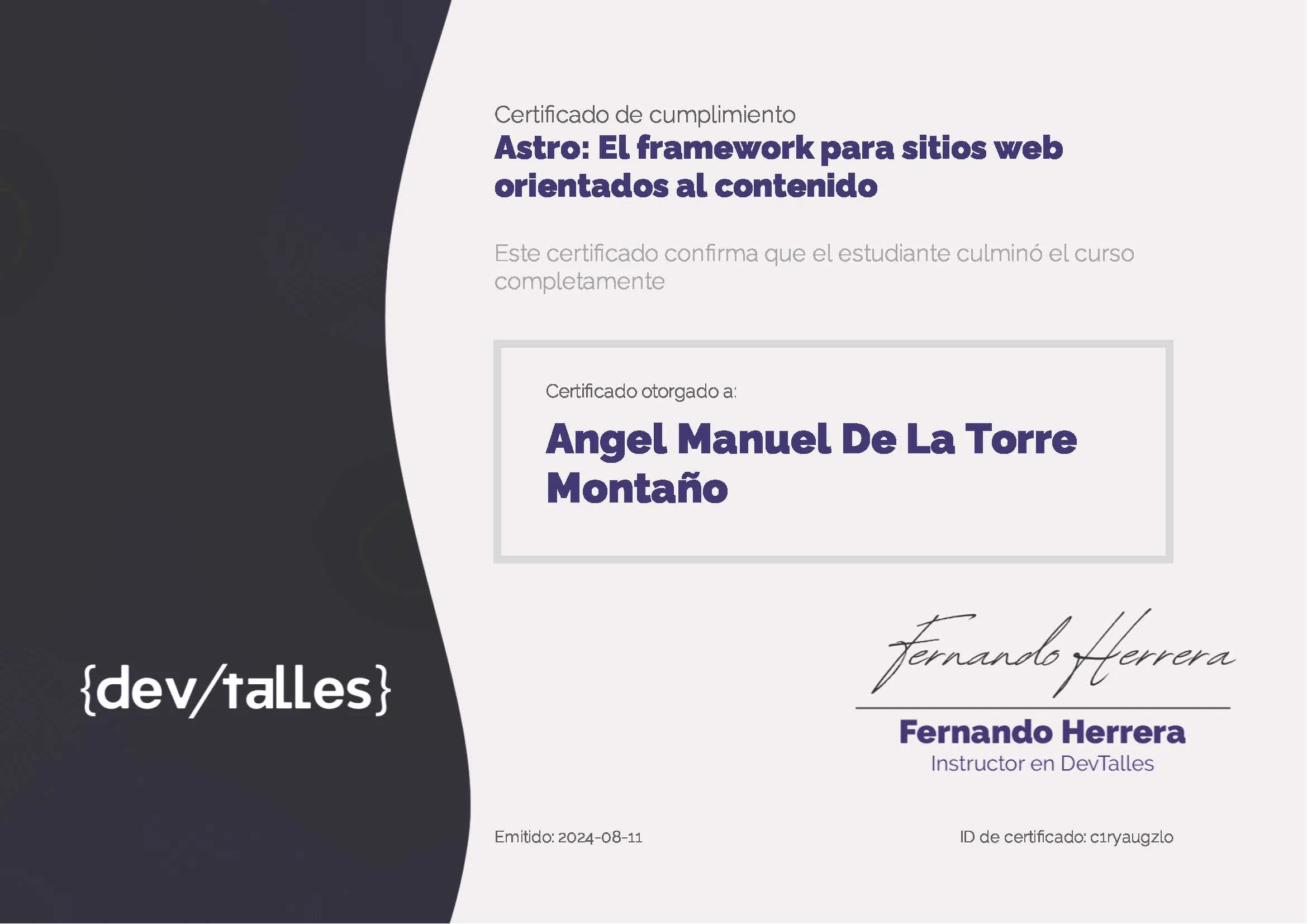 Certificación Astro: El framework para sitios orientados al contenido