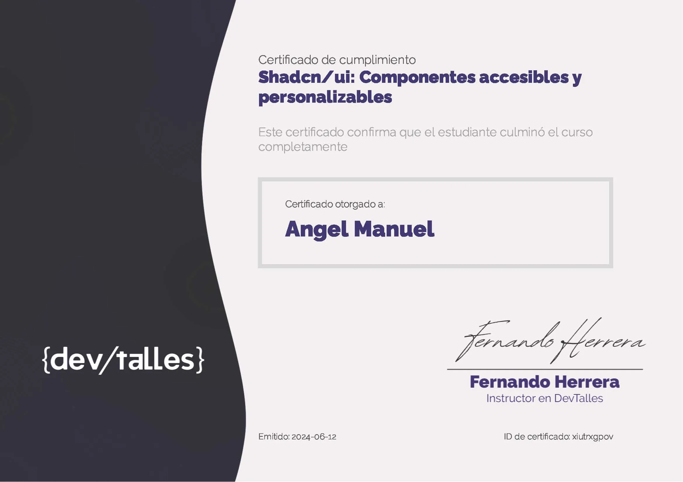 Certificación Shadcn/ui: Componentes accesibles y personalizables