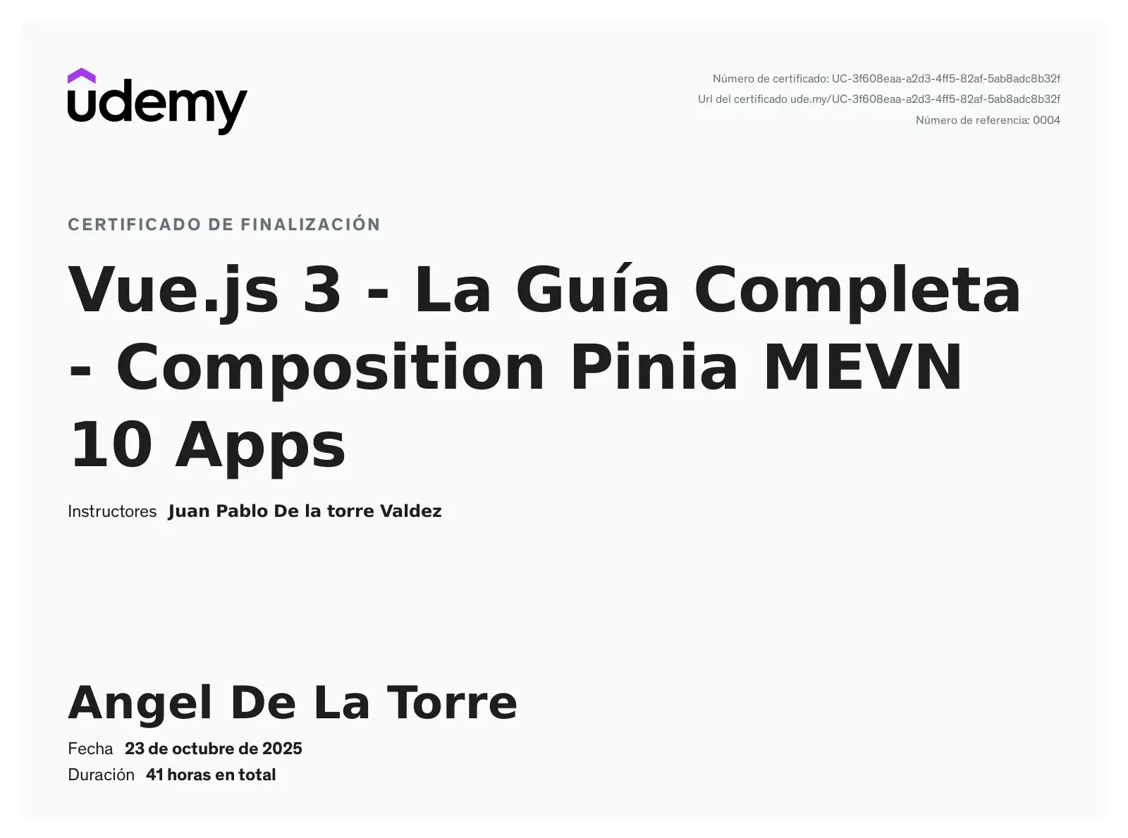 Certificación Vue.js 3 - La Guía Completa - Composition, Pinia, MEVN. +10 Apps
